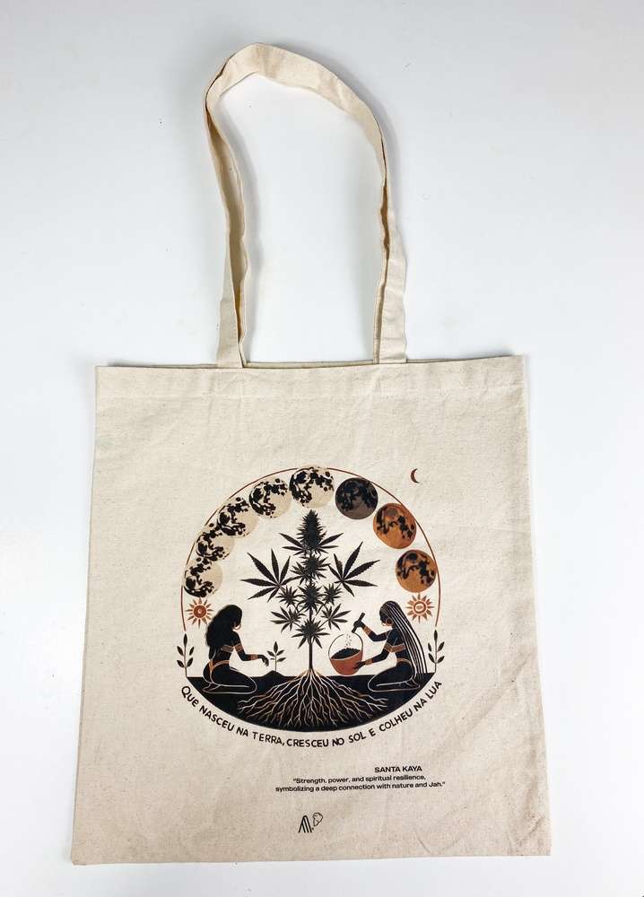 Tote Bag Sagrado Ancestral - 100% Algodão - Cannábis Cult 3 bag-santa-kaya-canabis-feminino-lojadakayacbd.pt