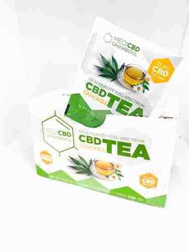 chá cbd com camomila – relaxamento natural com 7,5 mg de cbd por saqueta