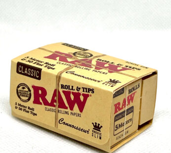 RAW Connoisseur King Size Slim – Rolo de 5 metros com Tips