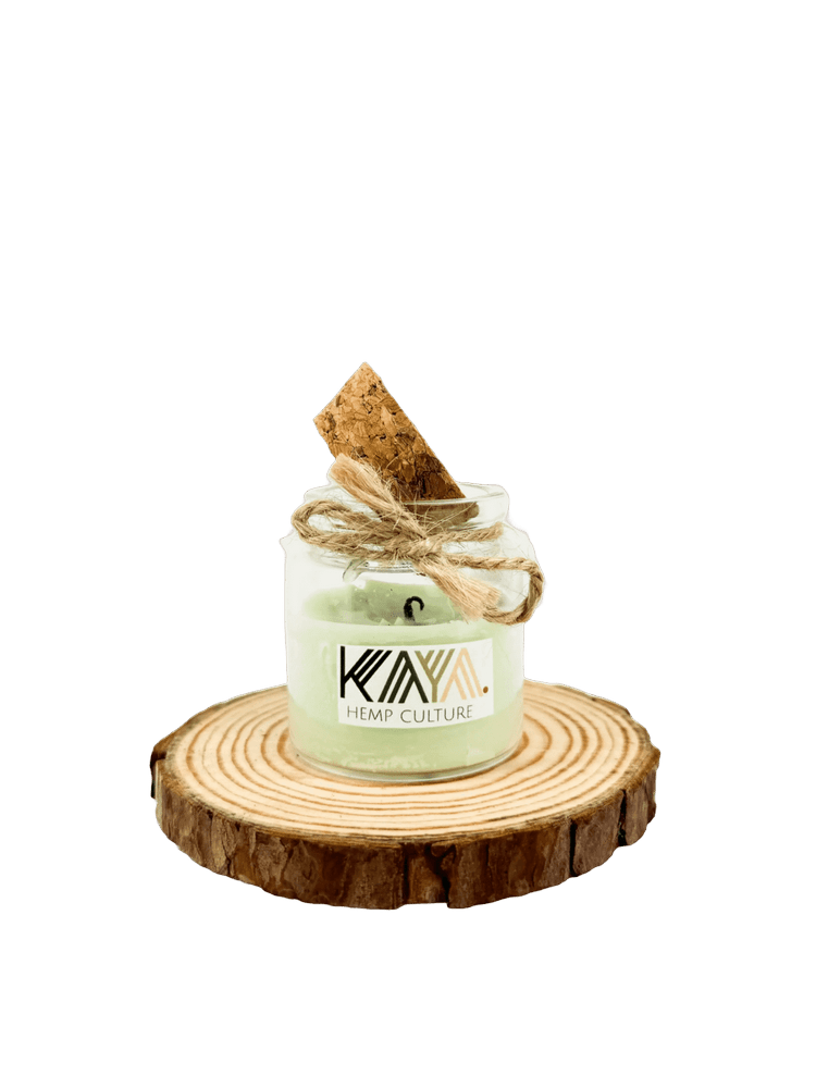 Vela Canábis - Mini Prenda - perfeita para aromaterapia natural de cânhamo e eucalipto